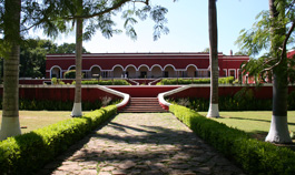 Stairs leading up to front entrance of Hacienda Temozon